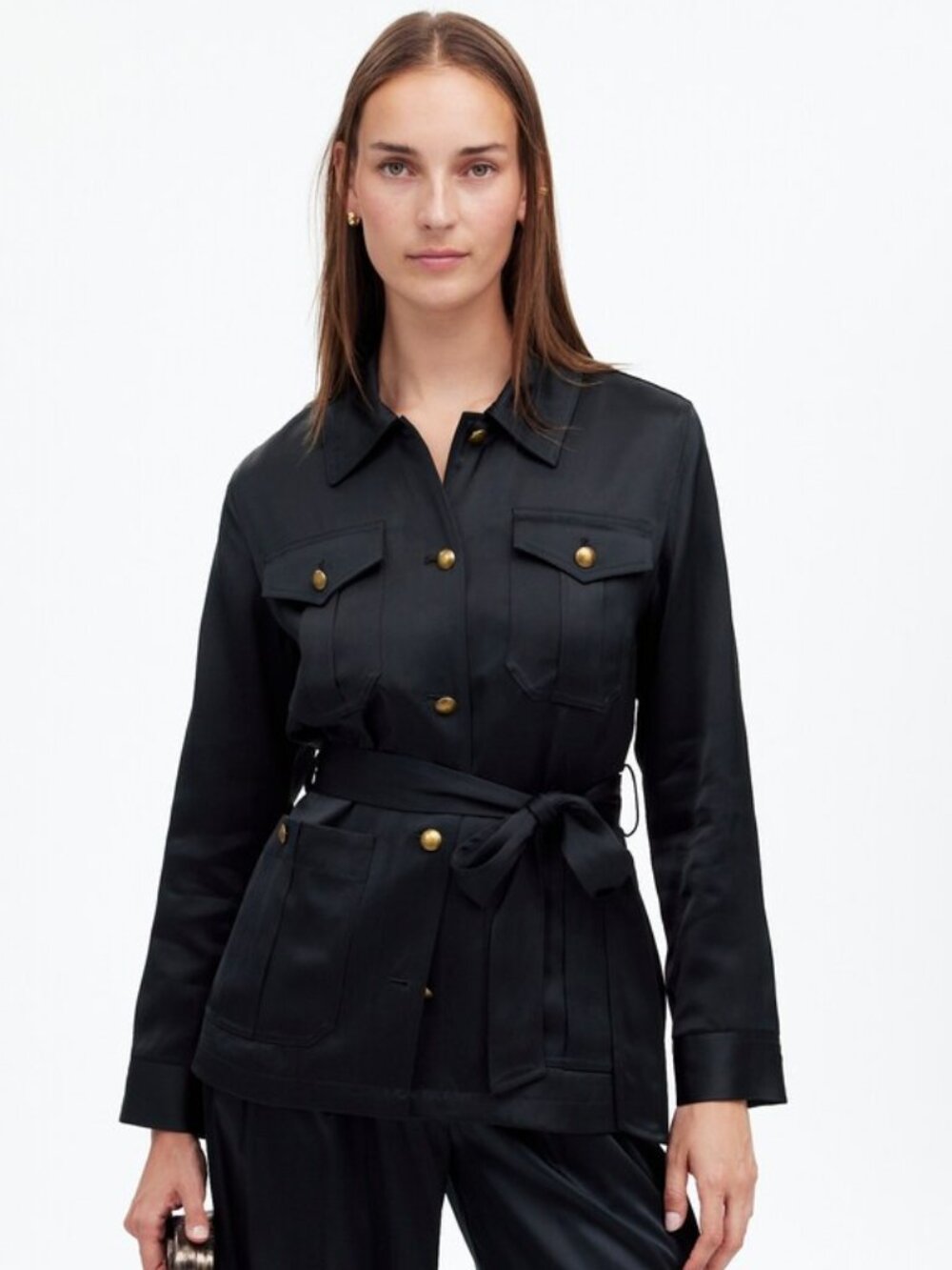 Maedwell Double-Faced Satin Safari Jacket Medium NWT